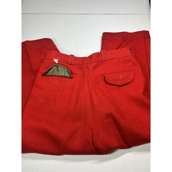 Vintage 50's North Country Men's Red Pants USA Minnesota Saint Paul hunting Wool - Picture 9 of 10